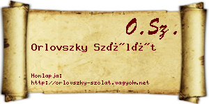 Orlovszky Szólát névjegykártya